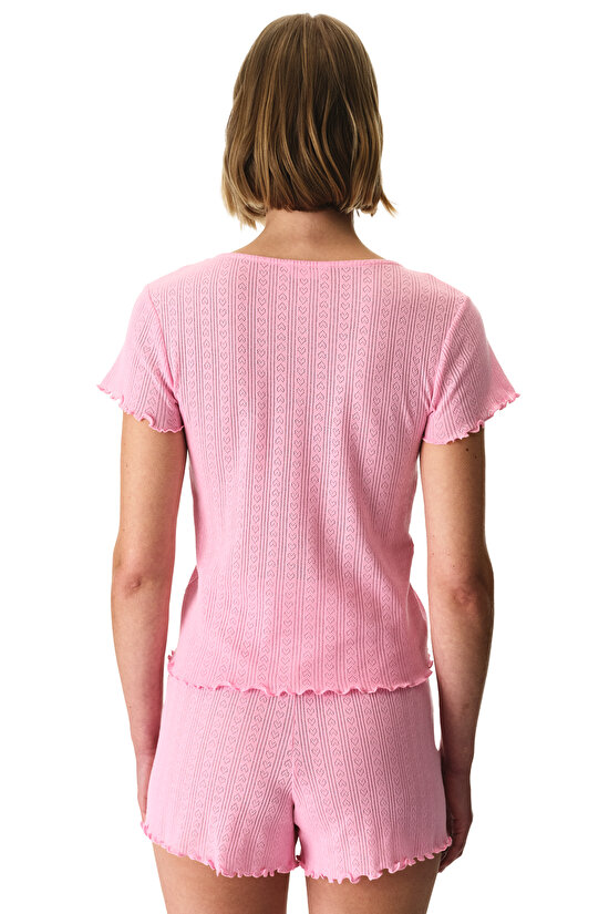 Pink Rosalie Pointel Shorts Pajama Set - 4