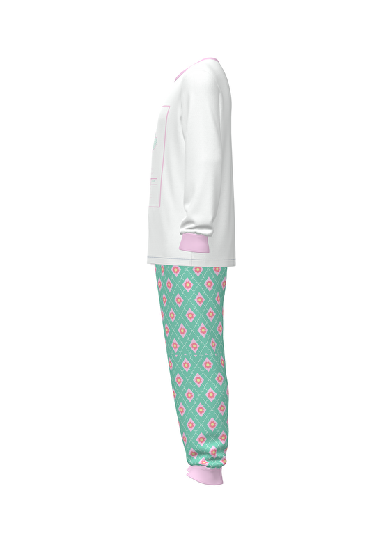 Pamuklu Kız Çocuk Birthday Party Çok Renkli 2li Pijama Takımı - 3