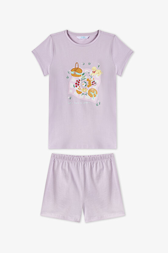 Lilac Girls Picnic 2in1 Pajama Set - 2