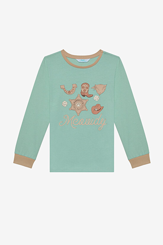 Erkek Çocuk Cowboy Cat Pamuklu 2li Çok Renkli Pijama Takımı - 6