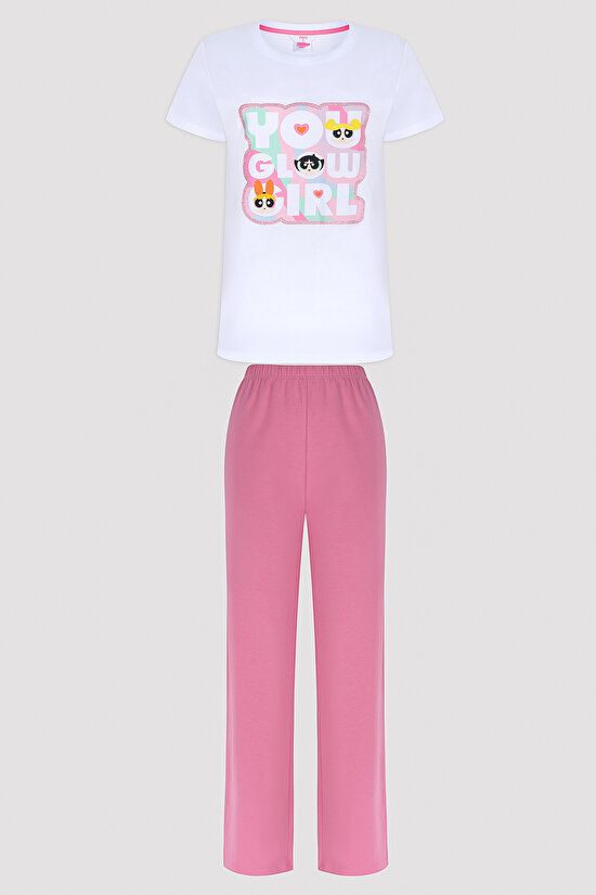 Tişört Pantolon Pembe Pijama Takımı - Powerpuff Girls Koleksiyonu - 5