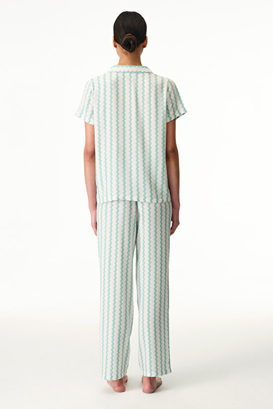 Cam Göbeği Gaia Gömlek Pantolon Pijama Takımı - 2