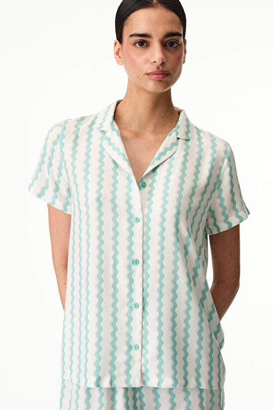 Cam Göbeği Gaia Gömlek Pantolon Pijama Takımı - 4