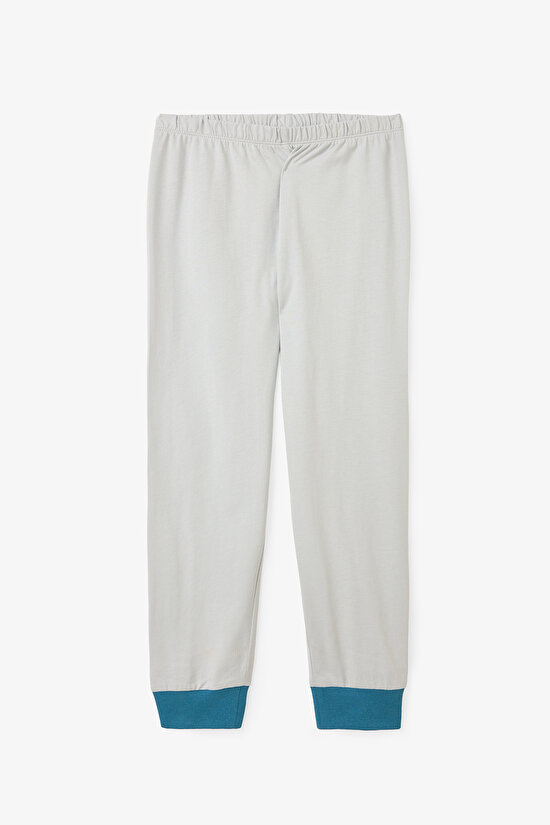 Erkek Çocuk Chess Time Dinozor Desenli Uzun Kollu Pamuklu 2'li Pijama Takımı - 7