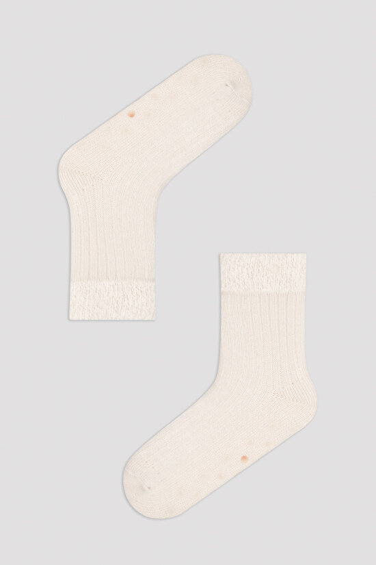 Ekru Soket Çorap - 1