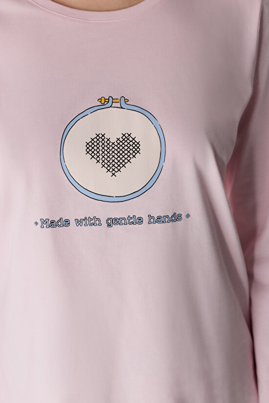 Colorful Pretty Hearts Pants Pajama Set - 3