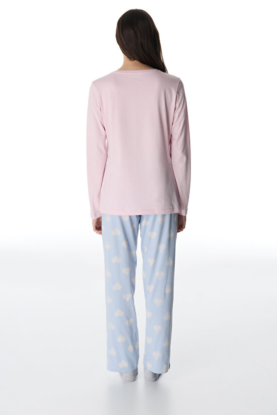 Colorful Pretty Hearts Pants Pajama Set - 4