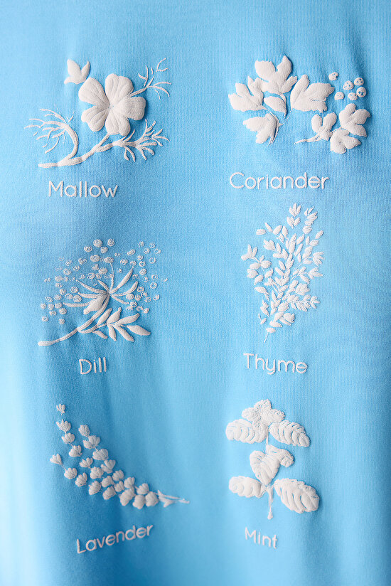 Hannah Mavi Tişört Pijama Üstü - 4