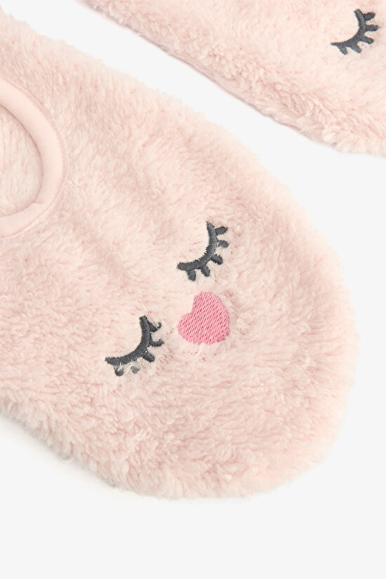 Açık Pembe Sleepy Çizgili Nakışlı Ev Çetiği - 4