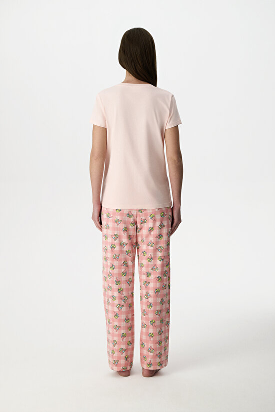 Açık Pembe Minions Pamuklu Pantolon Pijama Takımı - 5