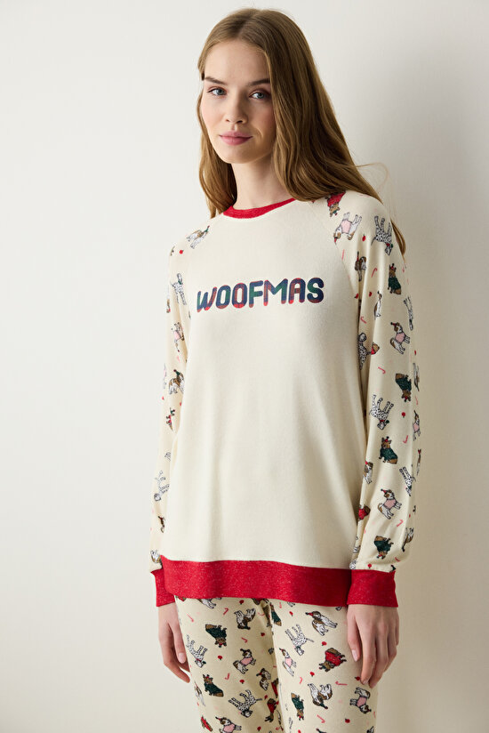 Woofmas Ekru Sweatshirt - 1