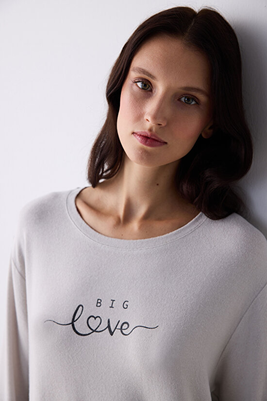 Love Çok Renkli Pantolon Pijama Takımı - 3