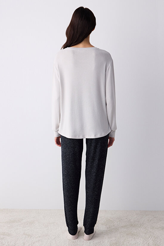 Love Çok Renkli Pantolon Pijama Takımı - 4