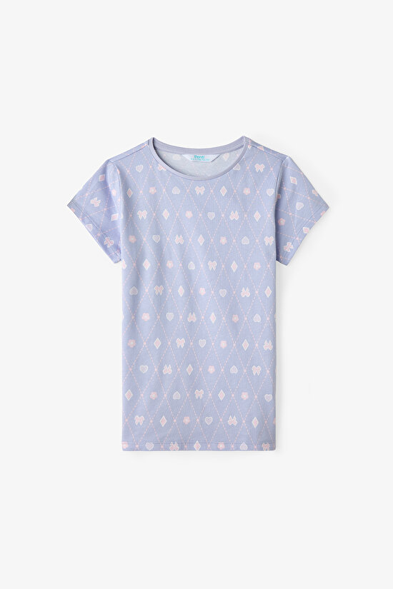 Koyu Lila Kız Çocuk Diamond 2'li Pijama Takımı - 3