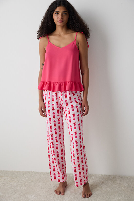 Carrie Printed Pantolon Açık Pembe Pijama Altı - Penti Loves Paris Koleksiyonu - 4