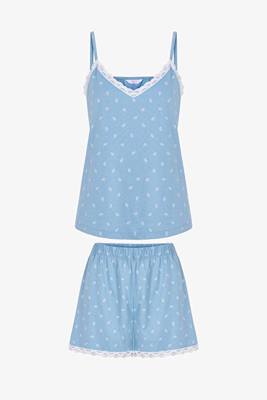 Blue Aqua Shorts Pajama Set - 1