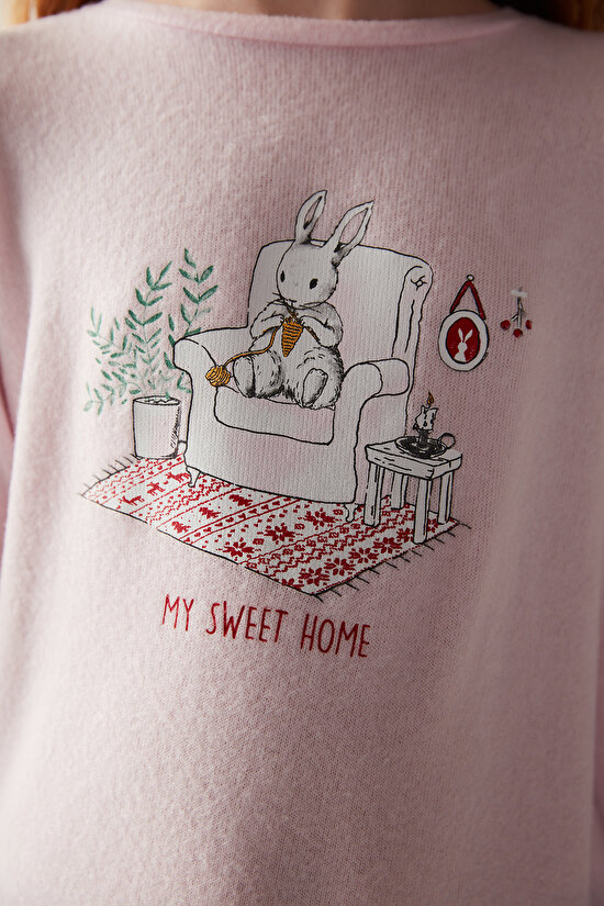 Kız Çocuk Sweet Home Uzun Kollu Pijama Takımı - 4