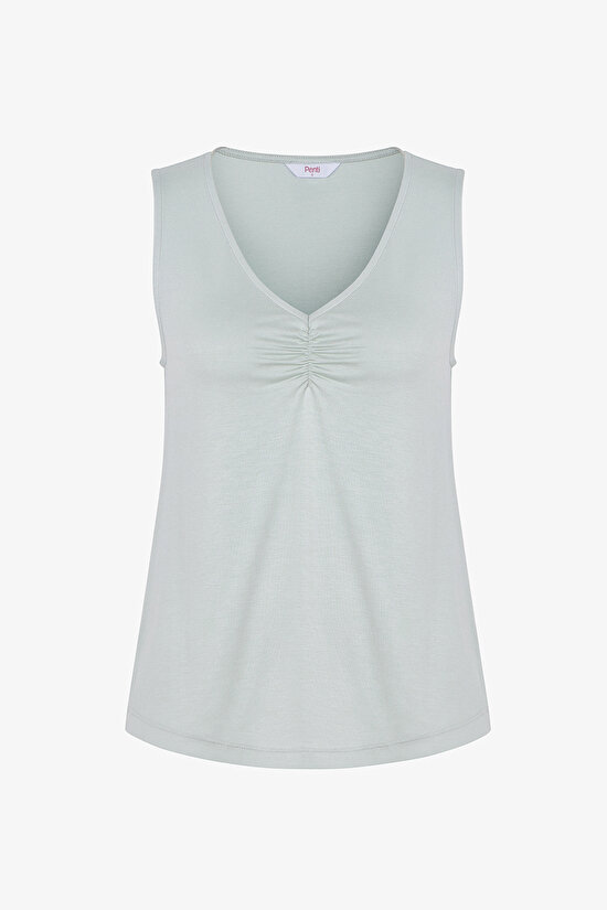 Açık Yeşili Serenity Solid Atlet Pijama Üstü - 1