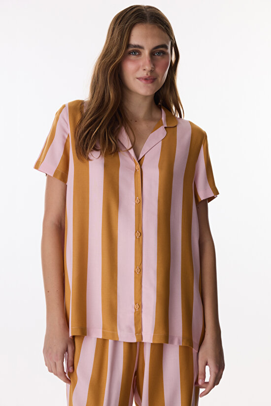 Colorful Bella Striped Shirt & Pants Pajama Set - 2