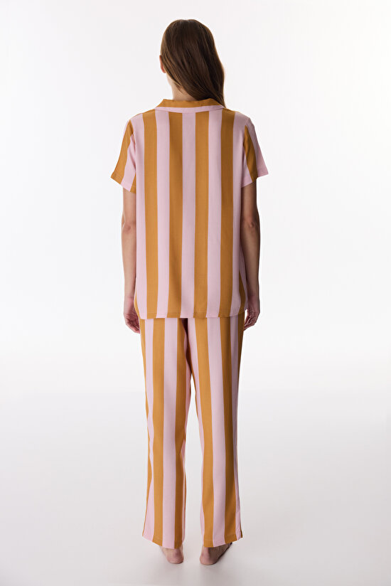 Colorful Bella Striped Shirt & Pants Pajama Set - 5