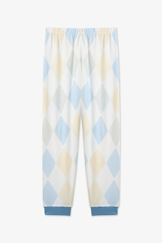Off-White Boys Juggling Diamond Patterned Pajama Set - 3