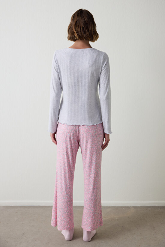 Açık Pembe Not Today Çiçekli Pijama Altı - 5