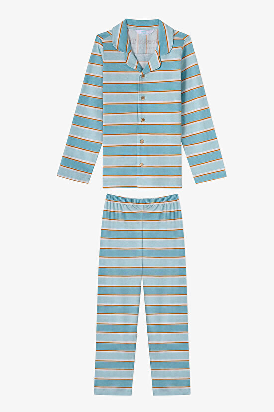 B.BLUE STRIPE LS SH, 11-12, MMX MAVI MIX
