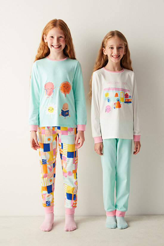 Kız Çocuk School Bus 2'li Pijama Takımı - 1