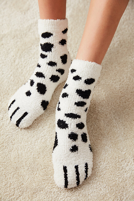 Beyaz Dalmaçyalı Soket Çorap - 2
