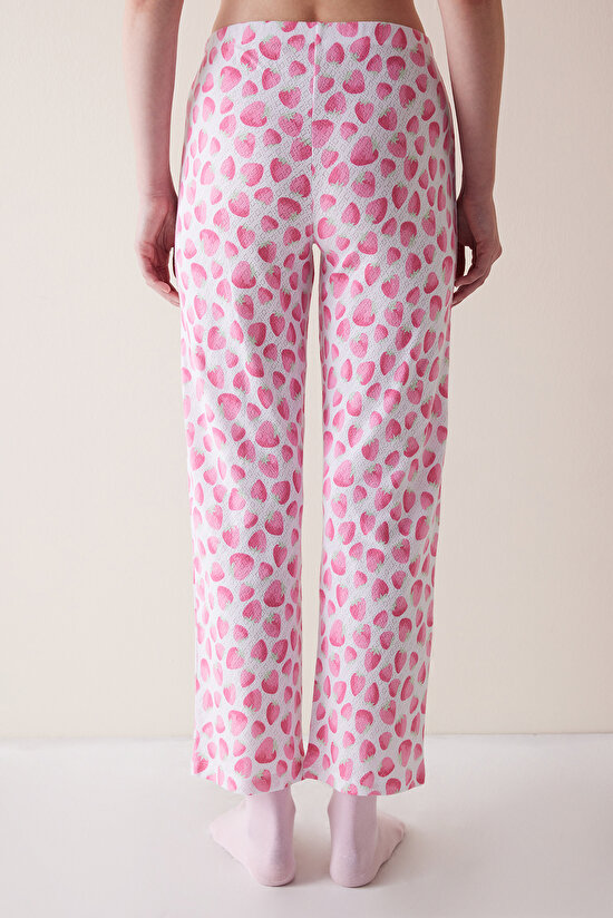 Strawberry Pointel Pembe Pantolon Pijama Altı - 4
