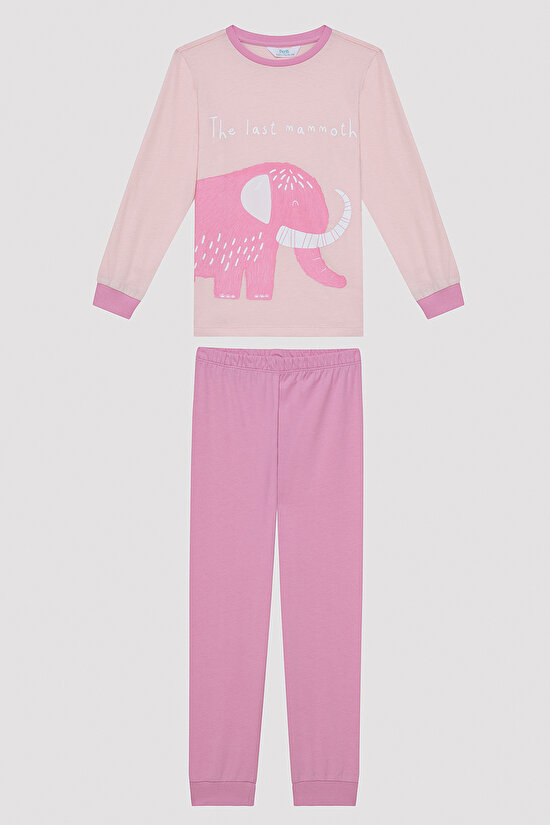 Kız Çocuk Mammoth Çok Renkli 2li Pijama Takımı - 2