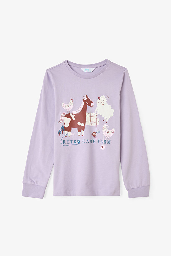 Kız Çocuk Yoyo Oyun Desenli Pamuklu 2'li Pijama Takımı - 3