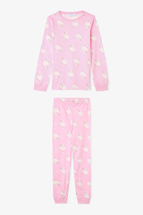 Kız Çocuk Yoyo Oyun Desenli Pamuklu 2'li Pijama Takımı - 5