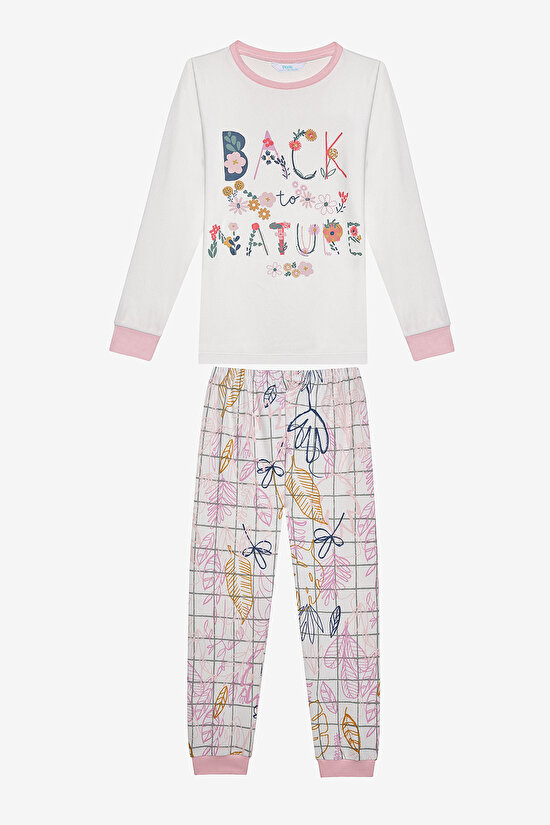 Kız Çocuk Nature Antik Yeşil Pijama Takımı - 3