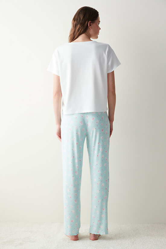 Cuteness Beyaz Tişört Pijama Üstü - 3