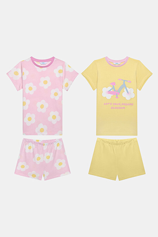 Kız Çocuk Daisy  Çok Renkli Pijama Takımı - 4