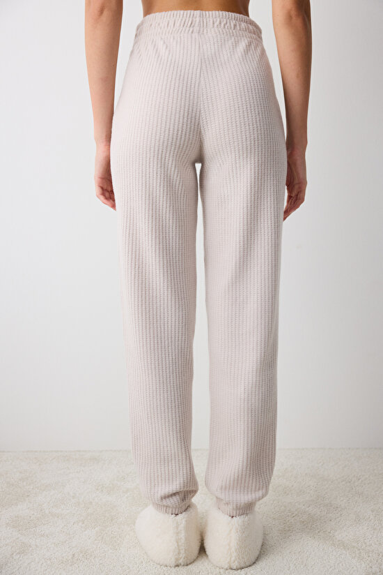 Alia Waffle Gri Pantolon Pijama Altı - 3