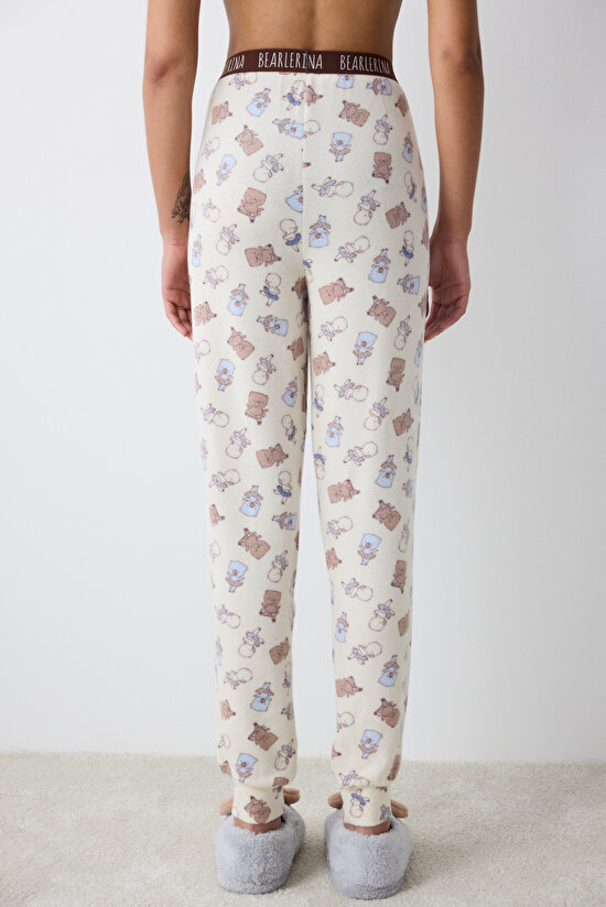 Bearlerina Printed Ecru Pants - 3