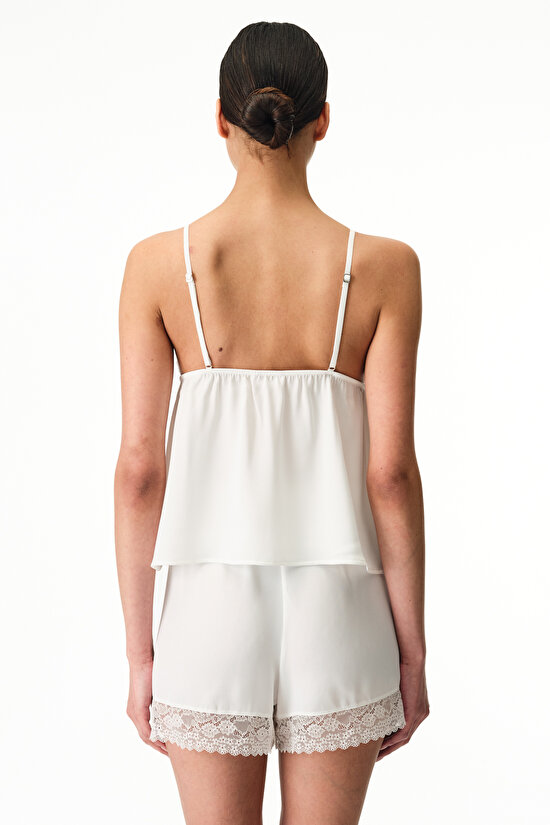 Kırık Beyaz Bridal Charming Şortlu Pijama Takımı - 3