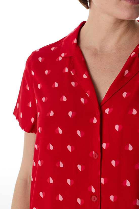 Red Tiny Hearts Shirt & Pants Pajama Set - 3
