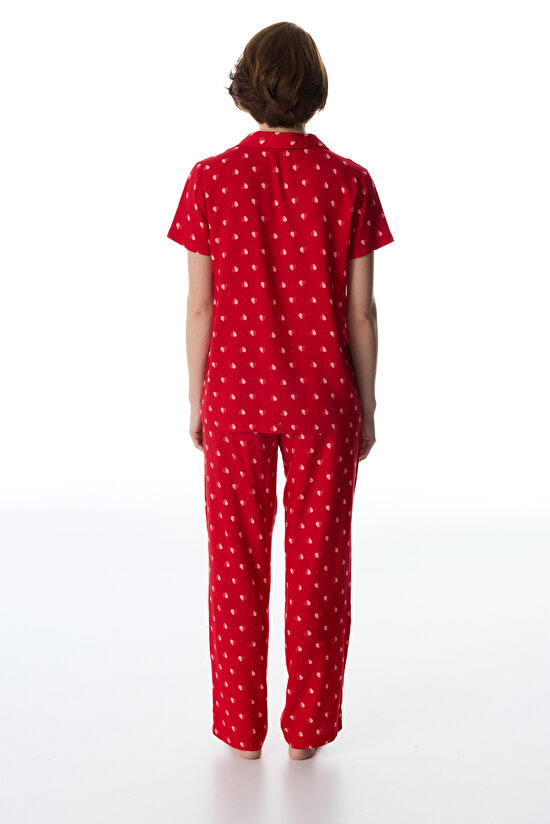 Red Tiny Hearts Shirt & Pants Pajama Set - 4