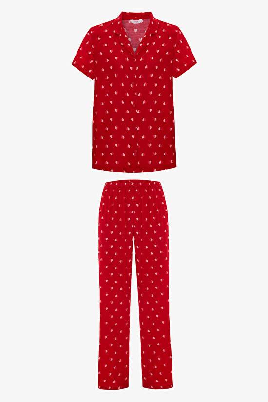 Red Tiny Hearts Shirt & Pants Pajama Set - 5