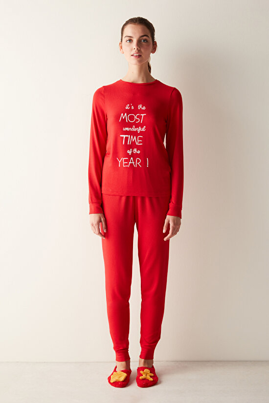 Wonderful Termal Kırmızı Pijama Takımı - 3