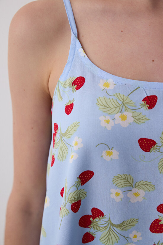Strawberries Chally Light Blue Athlete PJ Top - 4
