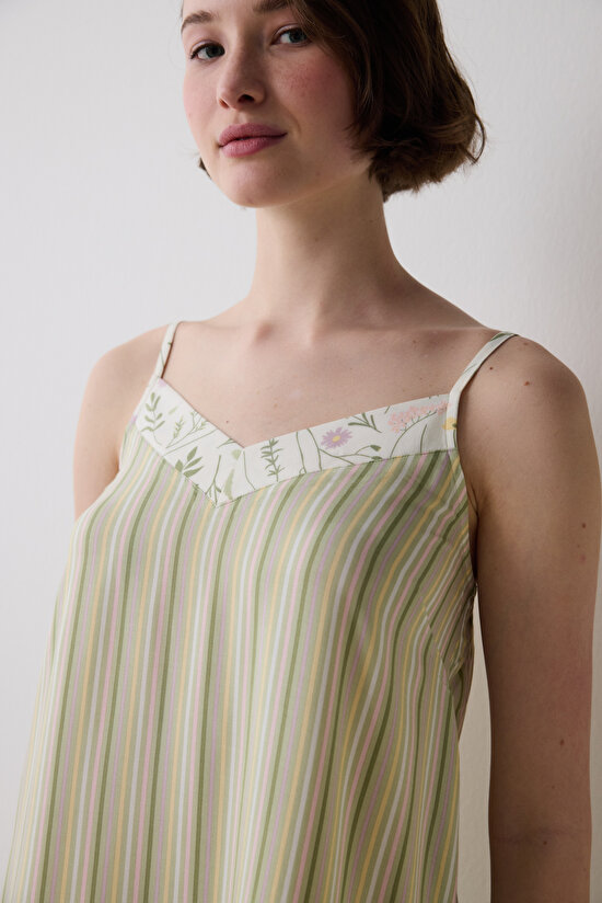 Iris Striped Çok Renkli Gecelik - 3