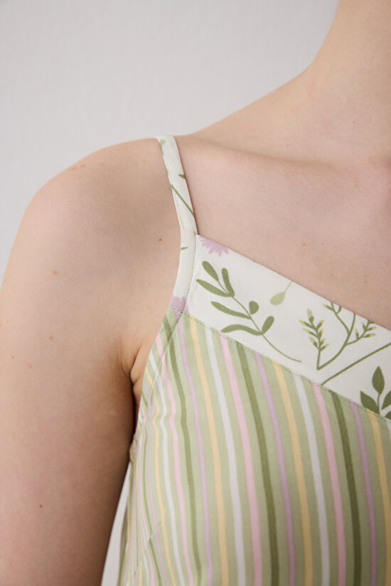 Iris Striped Çok Renkli Gecelik - 4
