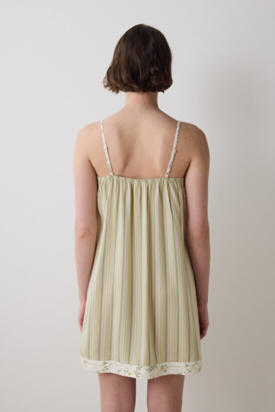 Iris Striped Çok Renkli Gecelik - 5