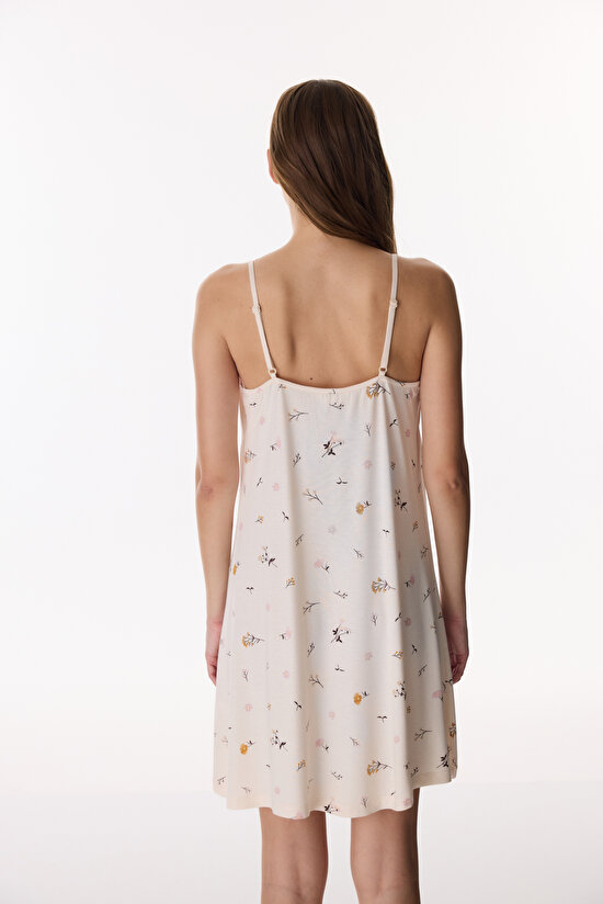 Bej Margot Desenli Gecelik - 4