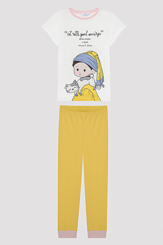 Kız Çocuk Art Çok Renkli 2li Pijama Takımı - 2