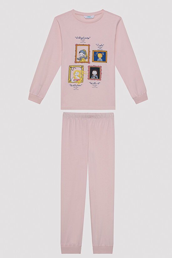 Kız Çocuk Art Çok Renkli 2li Pijama Takımı - 3